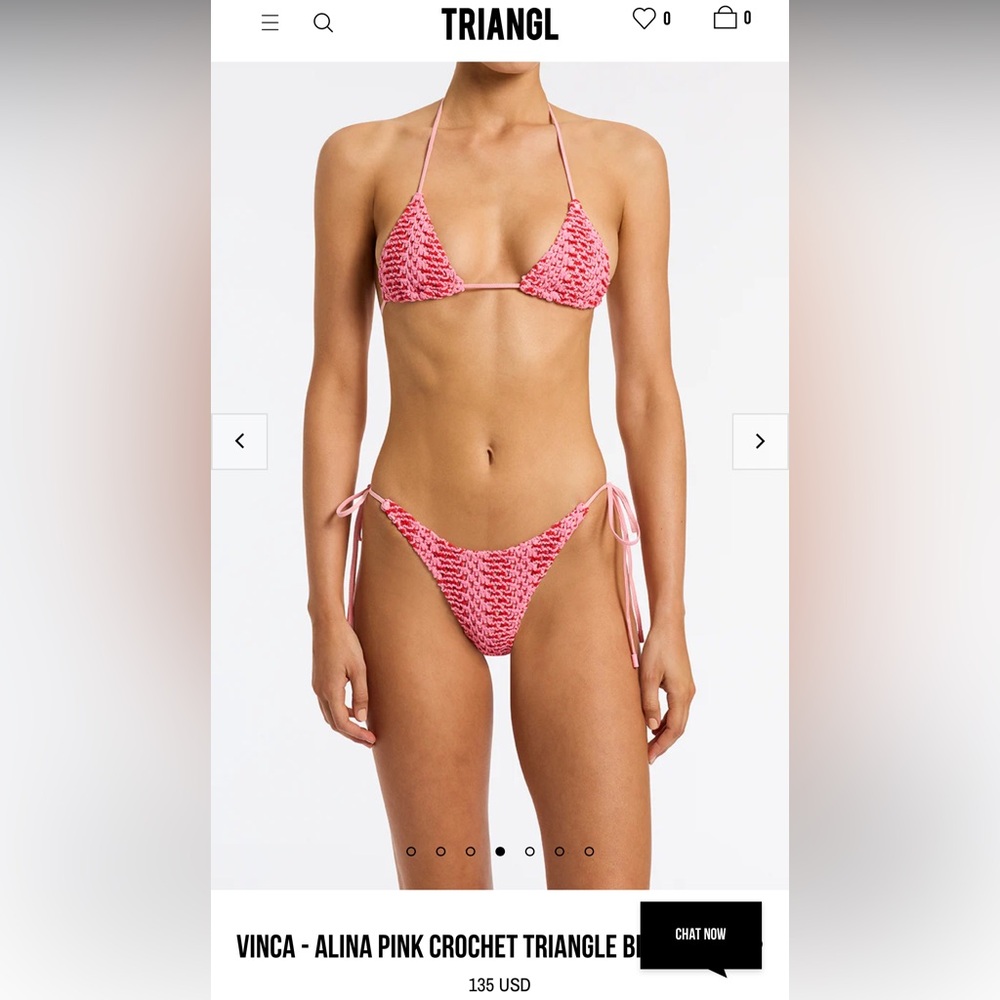 Triangl Pink Crochet Bikini Set